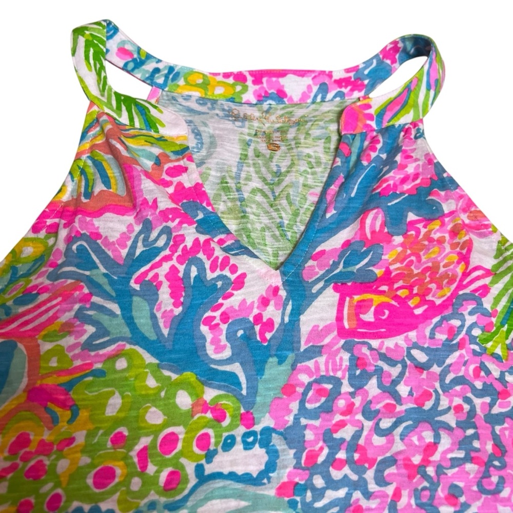 Lilly Pulitzer Arya Tank Top in Multi Lovers Coral Size S - Picture 4 of 9